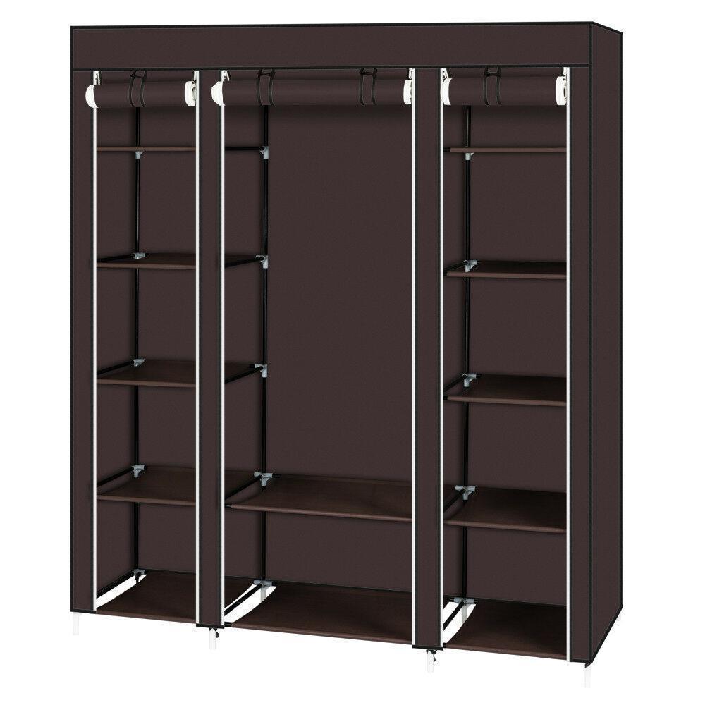69" Portable Closet Wardrobe Clothes Cabinet Rack Storage Ample Storage Space