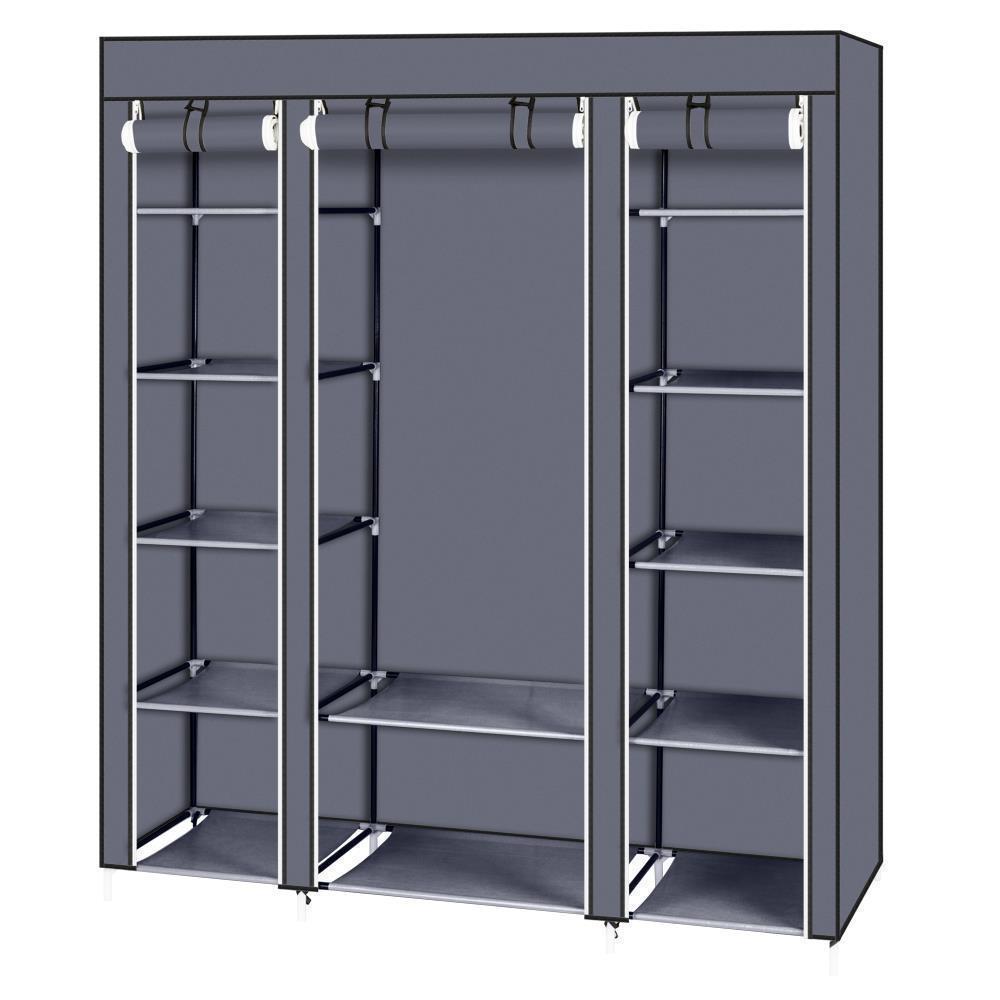 69" Home Apartment Portable Closet Wardrobe Clothes Storage Space Organizer Rack - Picture 12 of 12