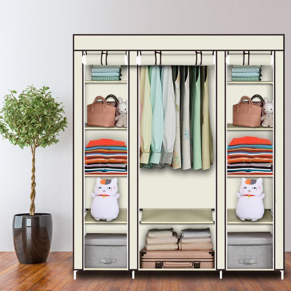 69" Home Apartment Portable Closet Wardrobe Clothes Storage Space Organizer Rack - Picture 11 of 12