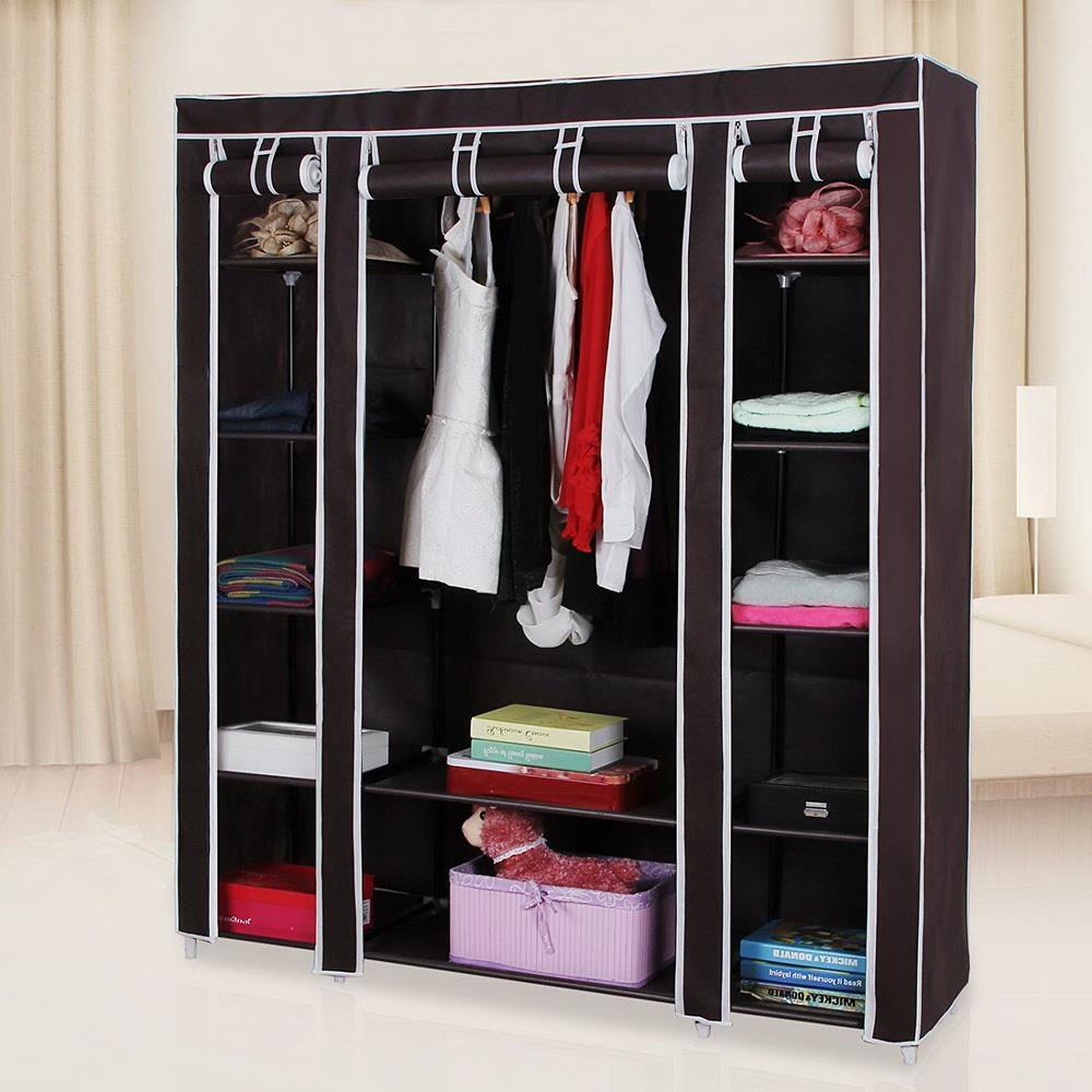 69" Home Apartment Portable Closet Wardrobe Clothes Storage Space Organizer Rack - Picture 10 of 12