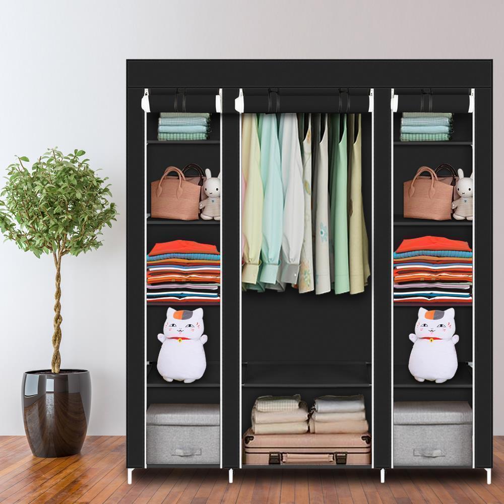 69" Home Apartment Portable Closet Wardrobe Clothes Storage Space Organizer Rack - Picture 9 of 12