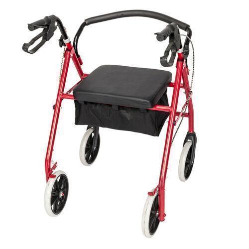 Medical Portable Folding Travel Walker/Steel Rollator Walker with Seat& Backrest - Picture 11 of 11