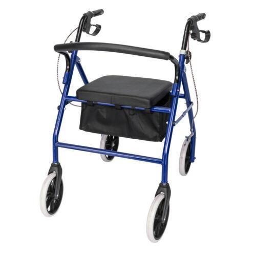 Medical Portable Folding Travel Walker/Steel Rollator Walker with Seat& Backrest - Picture 9 of 11