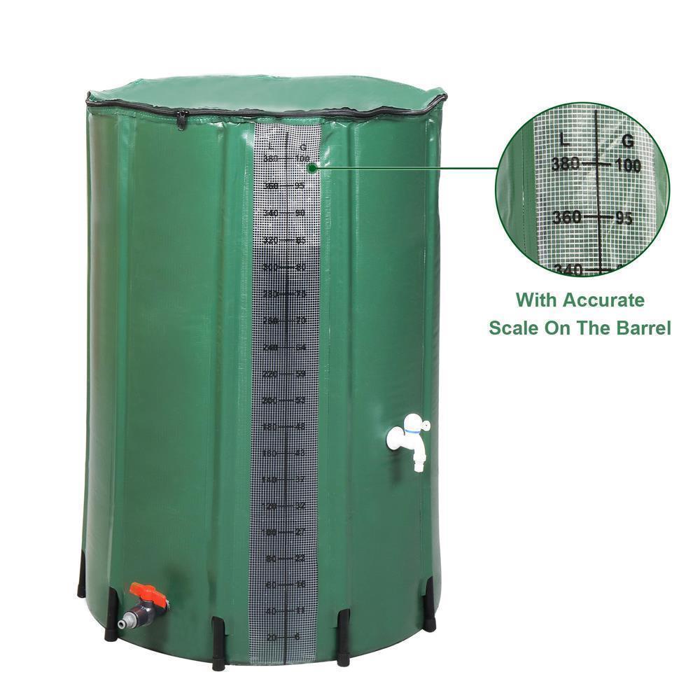 50/100Gal Rain Barrel Collapsible Rainwater Collection System Water Storage Tank