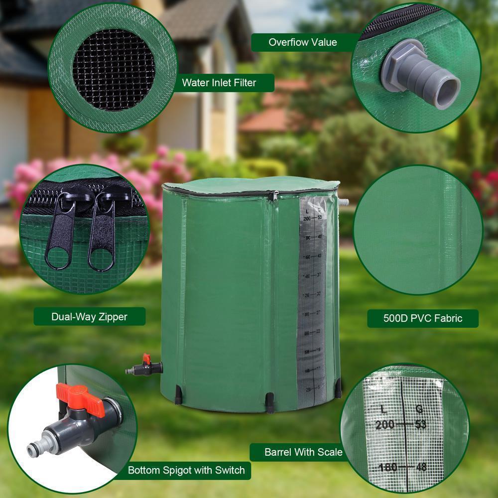 50/100Gal Rain Barrel Collapsible Rainwater Collection System Water Storage Tank - Picture 8 of 8