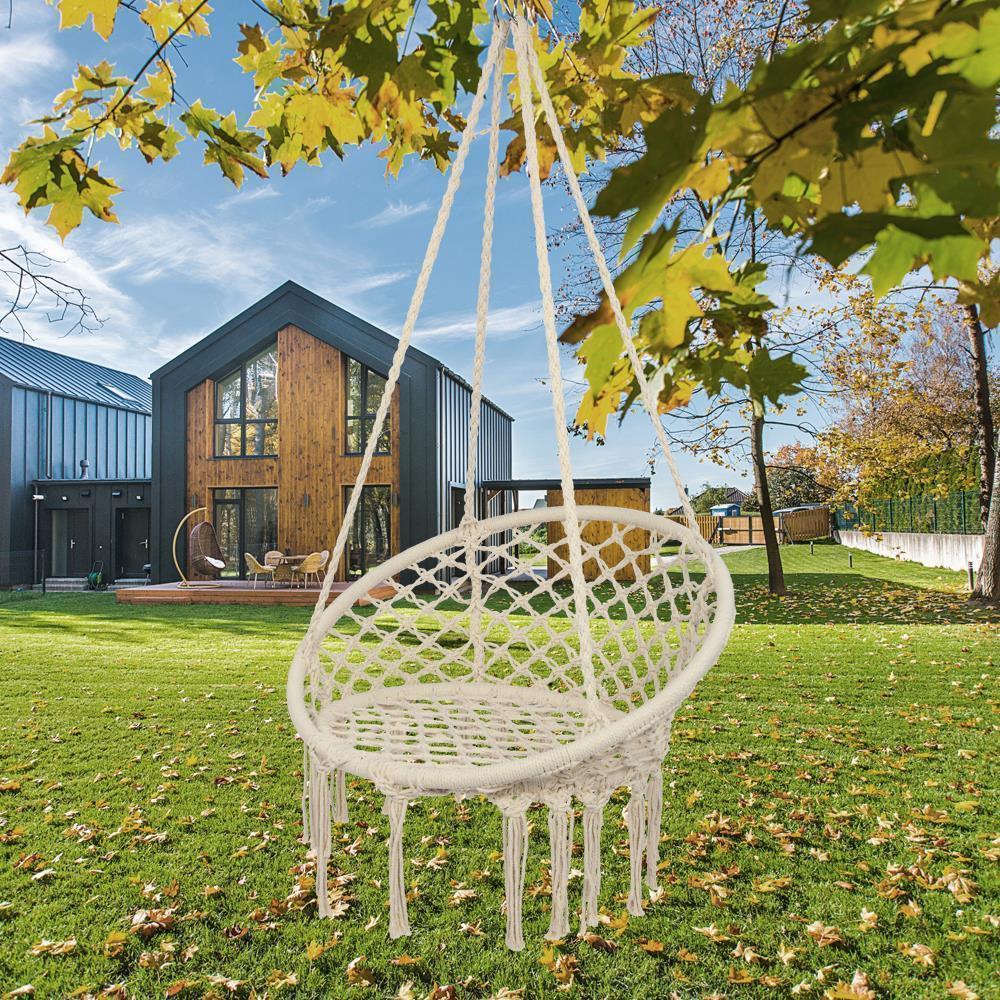 Deluxe Hammock Hanging Rope Seat Patio Tree Sky Swing Chair Porch Colorful - Picture 10 of 15