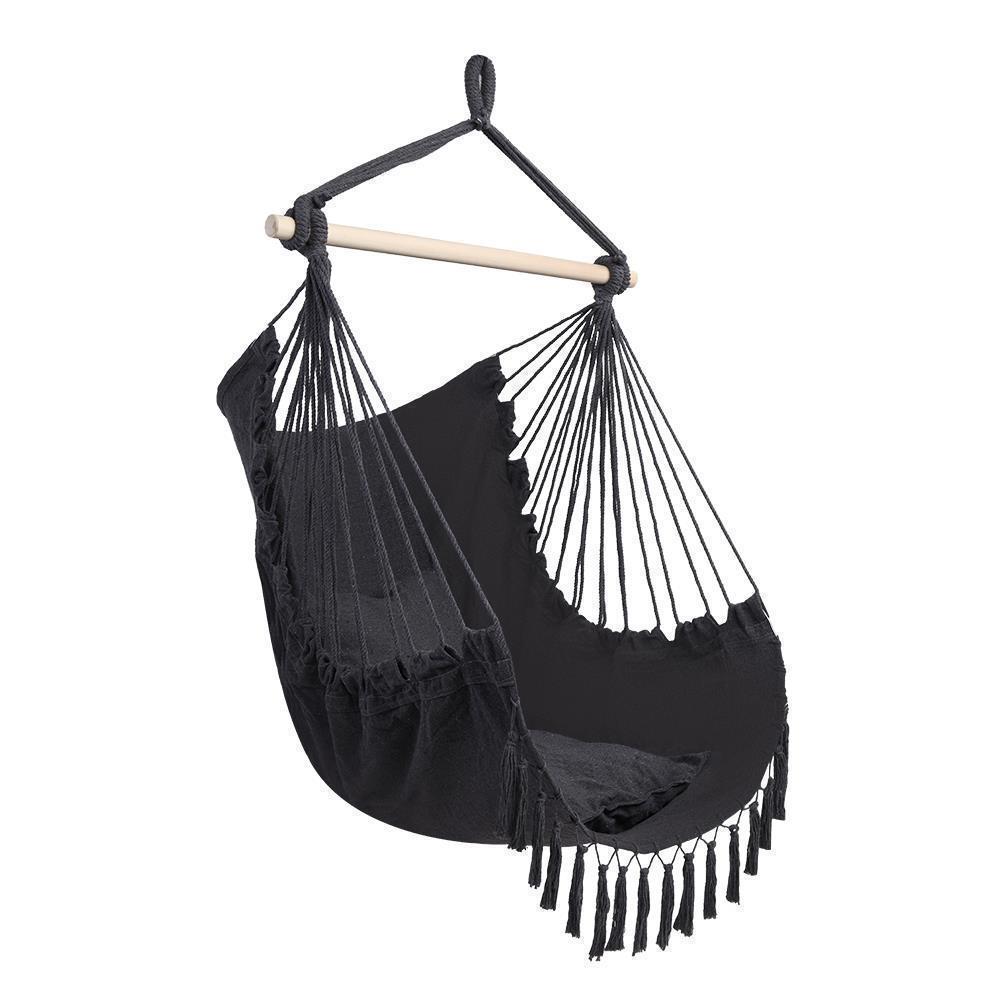 Deluxe Hammock Hanging Rope Seat Patio Tree Sky Swing Chair Porch Colorful - Picture 9 of 15