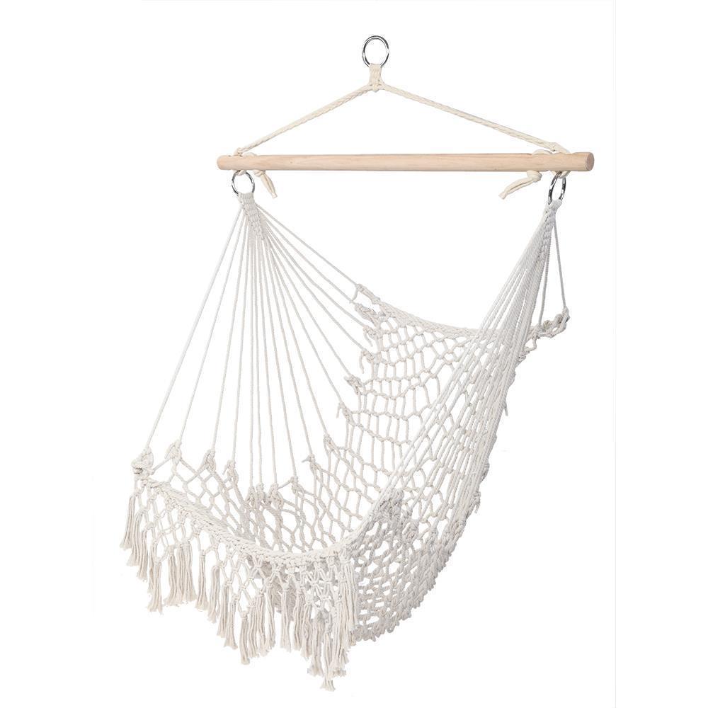 Deluxe Hammock Hanging Rope Seat Patio Tree Sky Swing Chair Porch Colorful - Picture 15 of 15