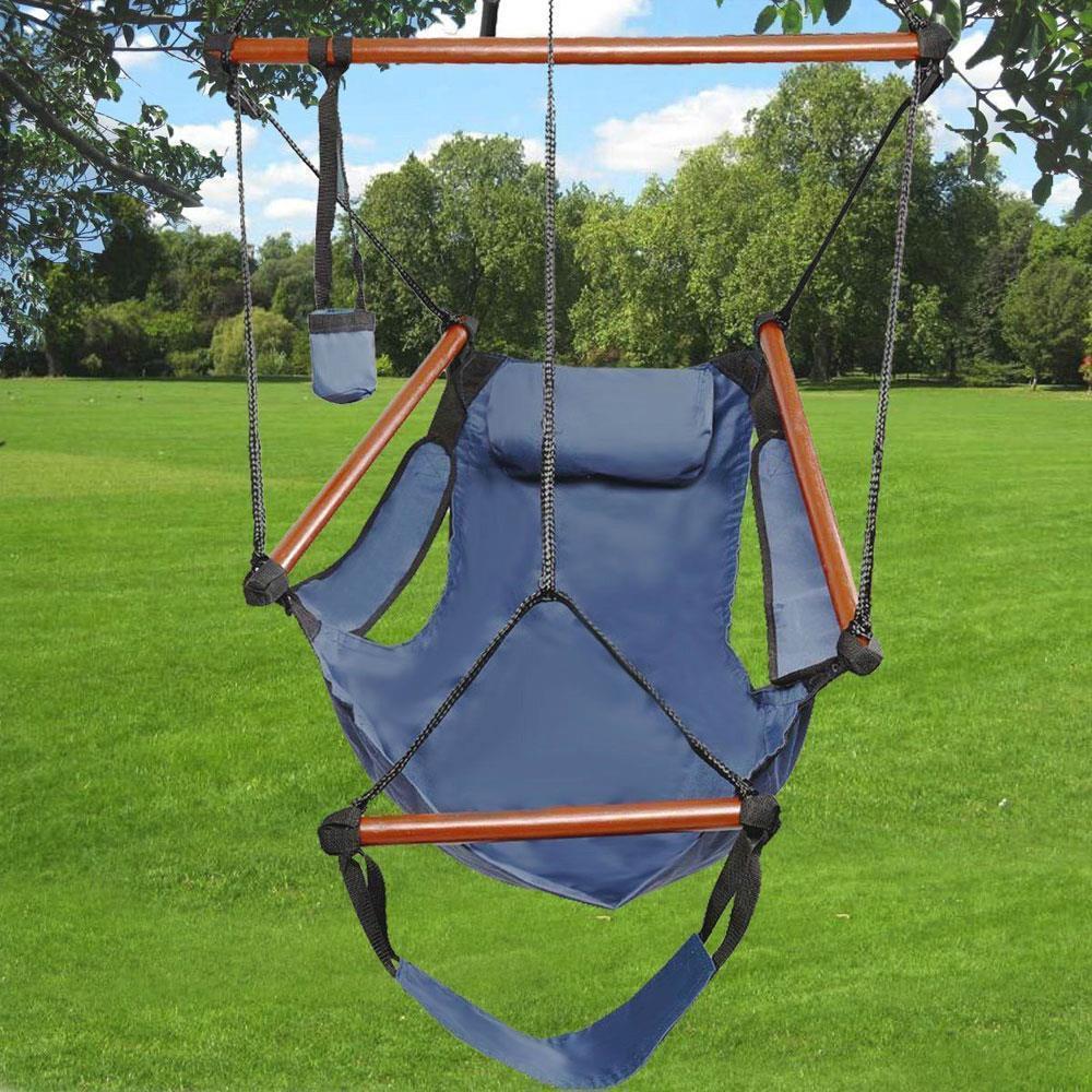 Deluxe Hammock Hanging Rope Seat Patio Tree Sky Swing Chair Porch Colorful - Picture 13 of 15