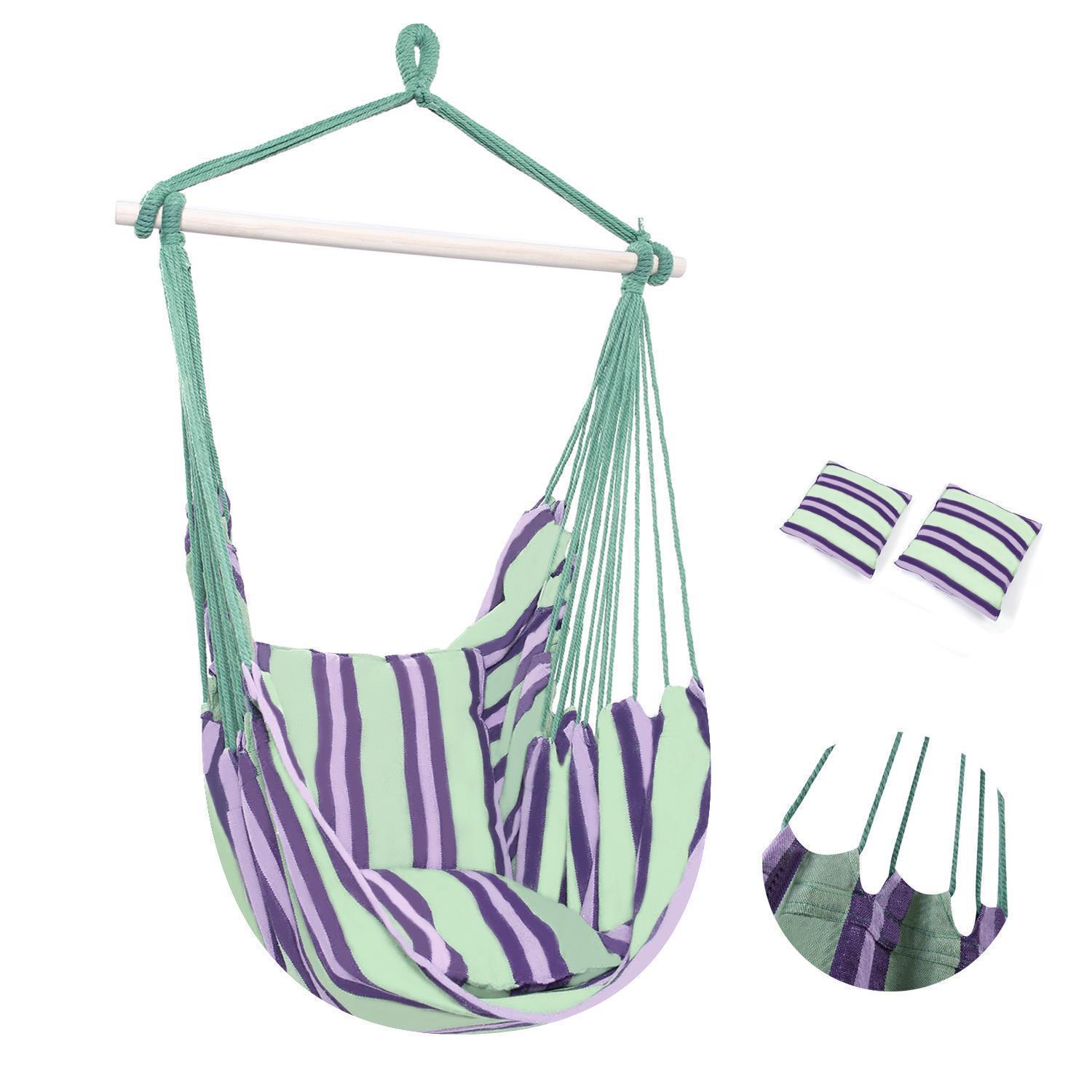 Deluxe Hammock Hanging Rope Seat Patio Tree Sky Swing Chair Porch Colorful - Picture 6 of 15