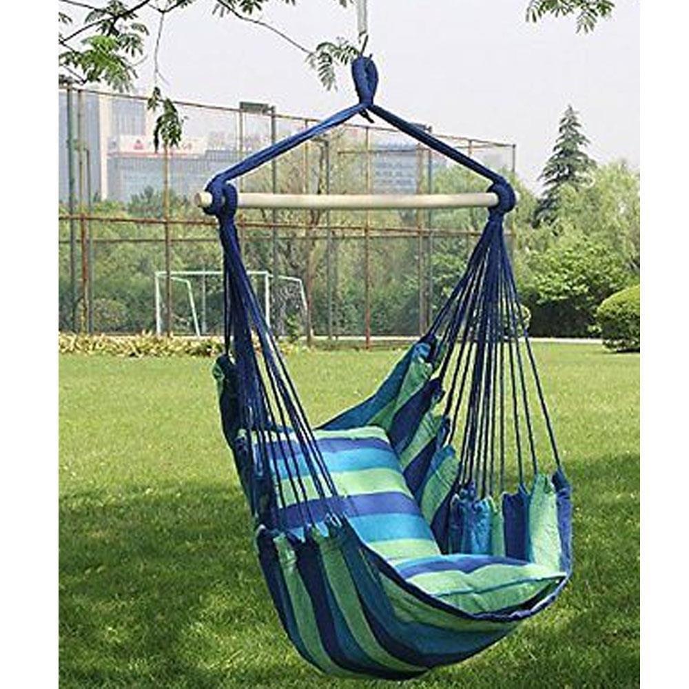 Deluxe Hammock Hanging Rope Seat Patio Tree Sky Swing Chair Porch Colorful - Picture 5 of 15