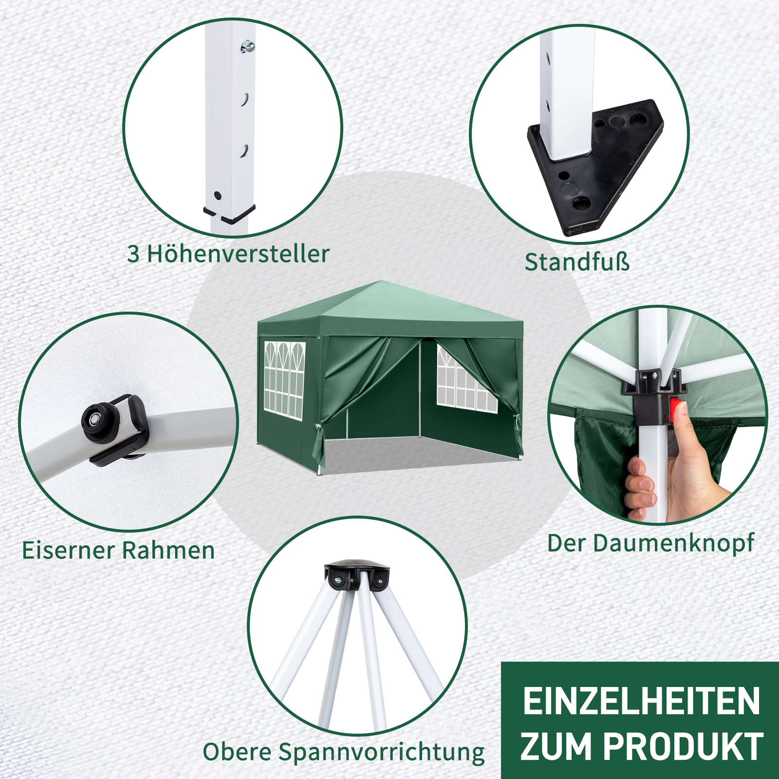 Pavillon Faltpavillon 2x2m3x3m3x4m3x6m3x9m Pop Up Partyzelt UV-Schutz 50 DE