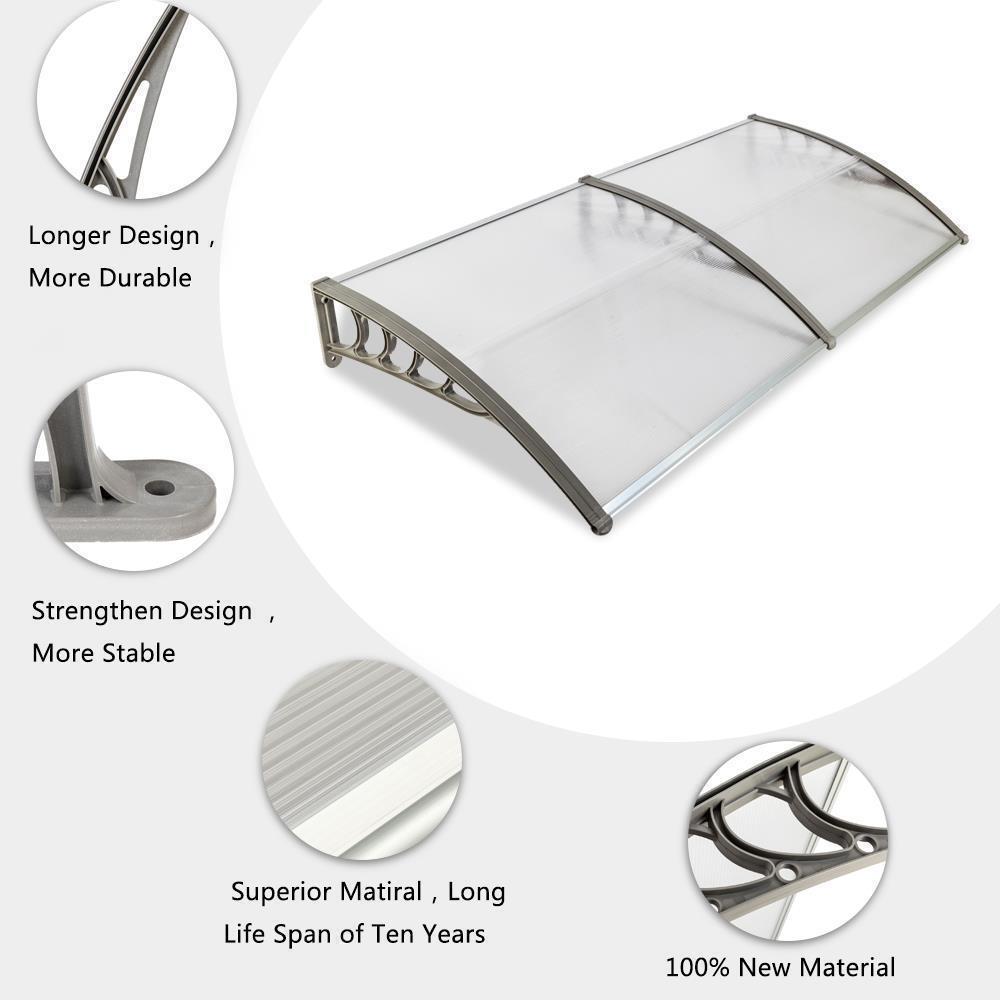 Patio Door Awning Outdoor Front Porch Rain Cover Shelter Canopy Window Sun Shade - Picture 56 of 57