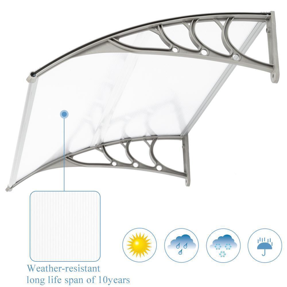 Patio Door Awning Outdoor Front Porch Rain Cover Shelter Canopy Window Sun Shade - Picture 31 of 57