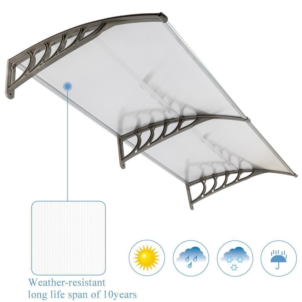 Patio Door Awning Outdoor Front Porch Rain Cover Shelter Canopy Window Sun Shade - Picture 26 of 57