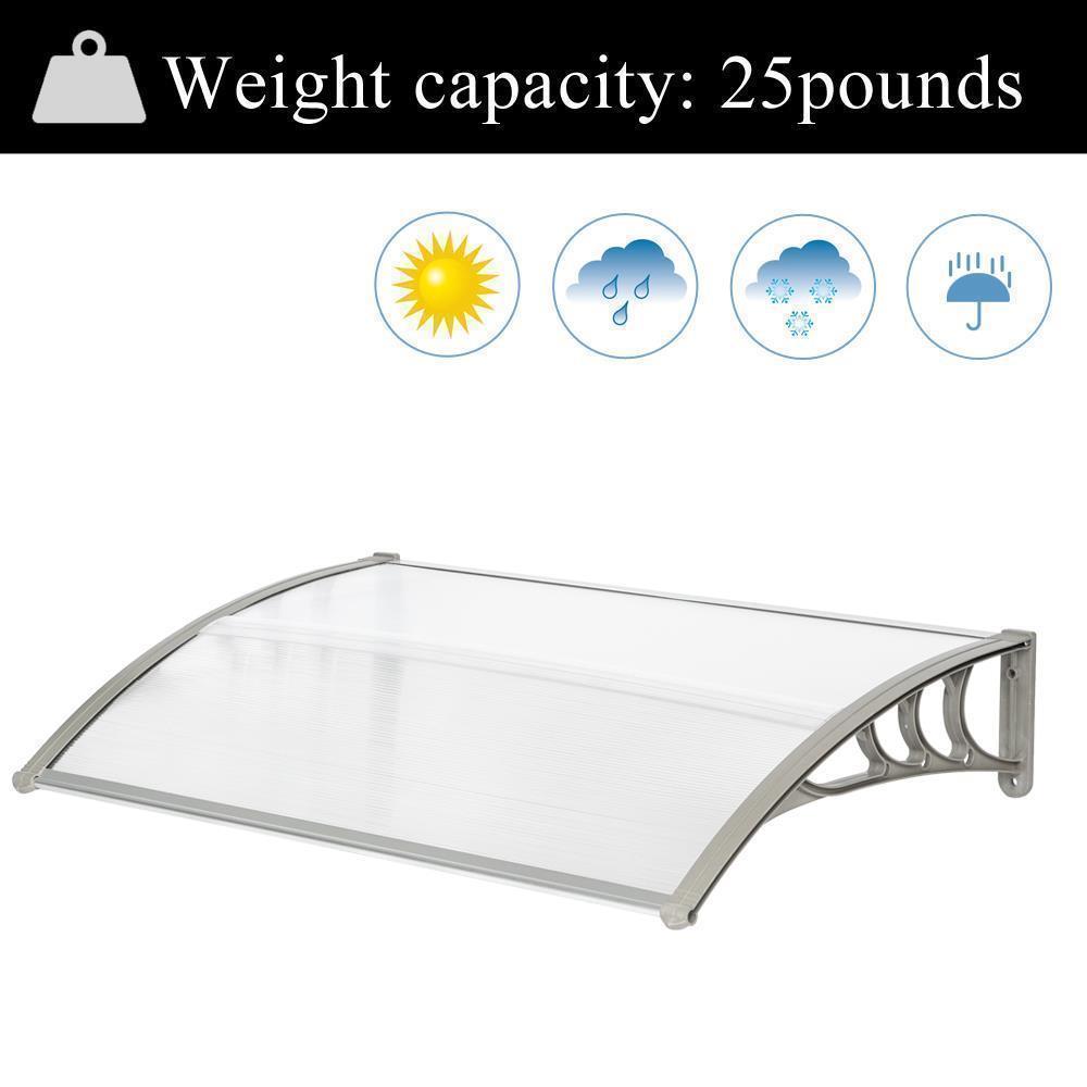 Patio Door Awning Outdoor Front Porch Rain Cover Shelter Canopy Window Sun Shade - Picture 20 of 57