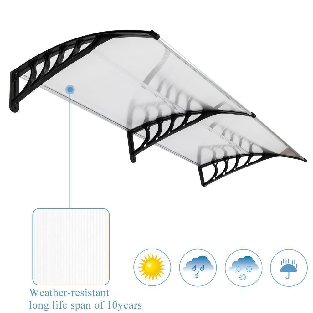 Patio Door Awning Outdoor Front Porch Rain Cover Shelter Canopy Window Sun Shade - Picture 16 of 57