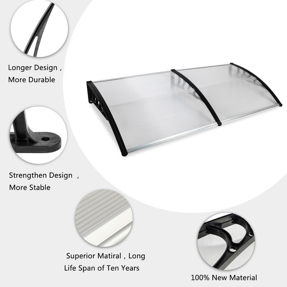 Patio Door Awning Outdoor Front Porch Rain Cover Shelter Canopy Window Sun Shade - Picture 14 of 57
