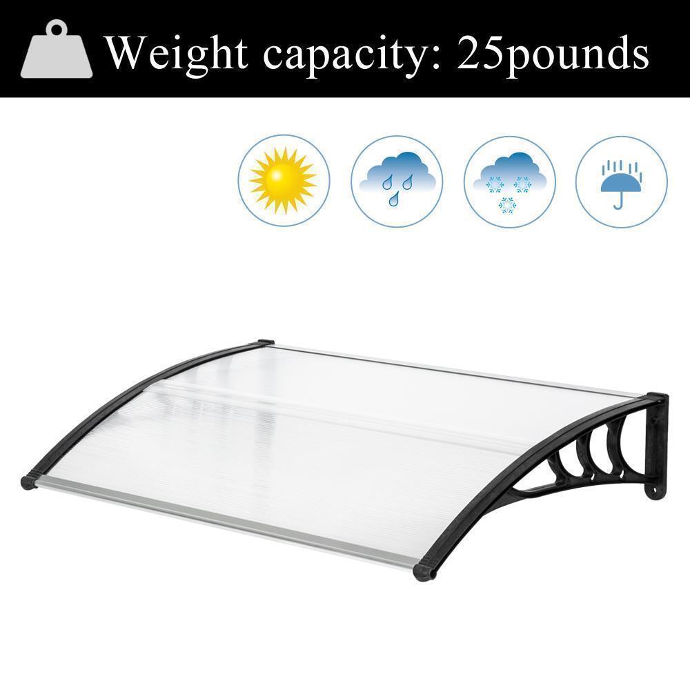 Patio Door Awning Outdoor Front Porch Rain Cover Shelter Canopy Window Sun Shade - Picture 10 of 57