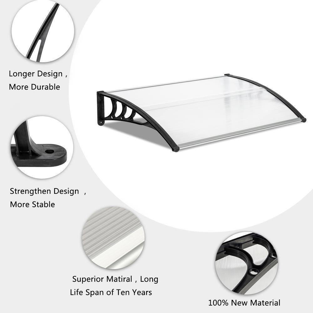 Patio Door Awning Outdoor Front Porch Rain Cover Shelter Canopy Window Sun Shade - Picture 9 of 57