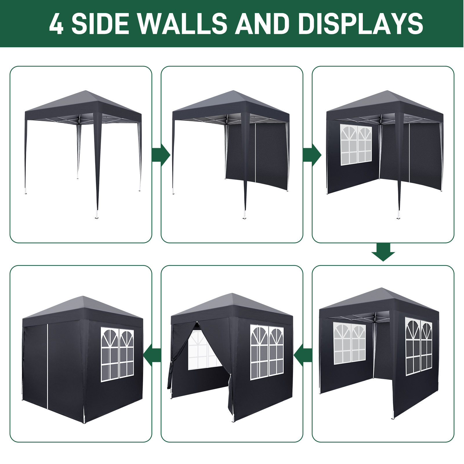 2X2m 3X3m 3x6m Pop-up Gazebo Marquee Canopy Outdoor Garden Party Wedding Tent UK - Picture 24 of 126