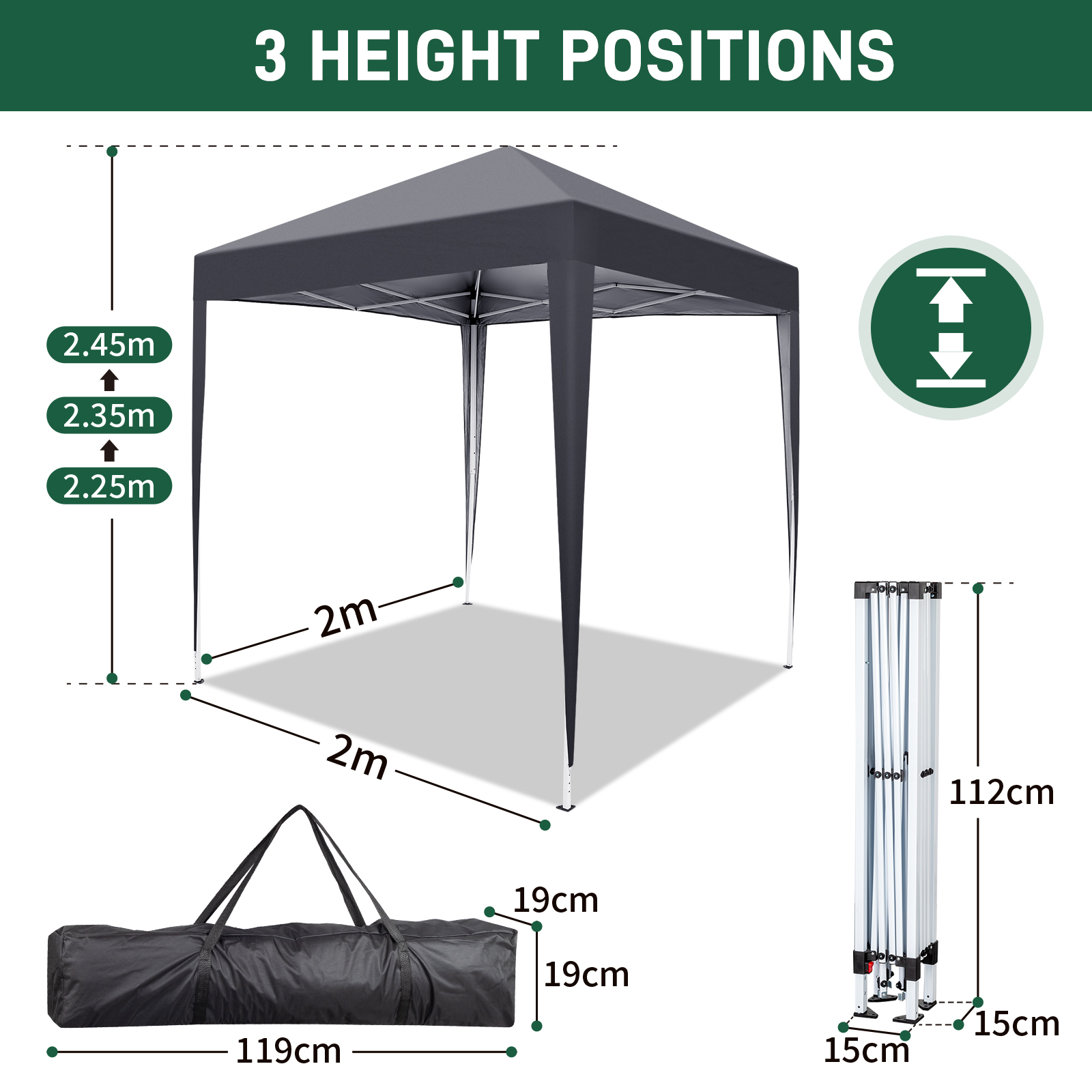2X2m 3X3m 3x6m Pop-up Gazebo Marquee Canopy Outdoor Garden Party Wedding Tent UK - Picture 21 of 126