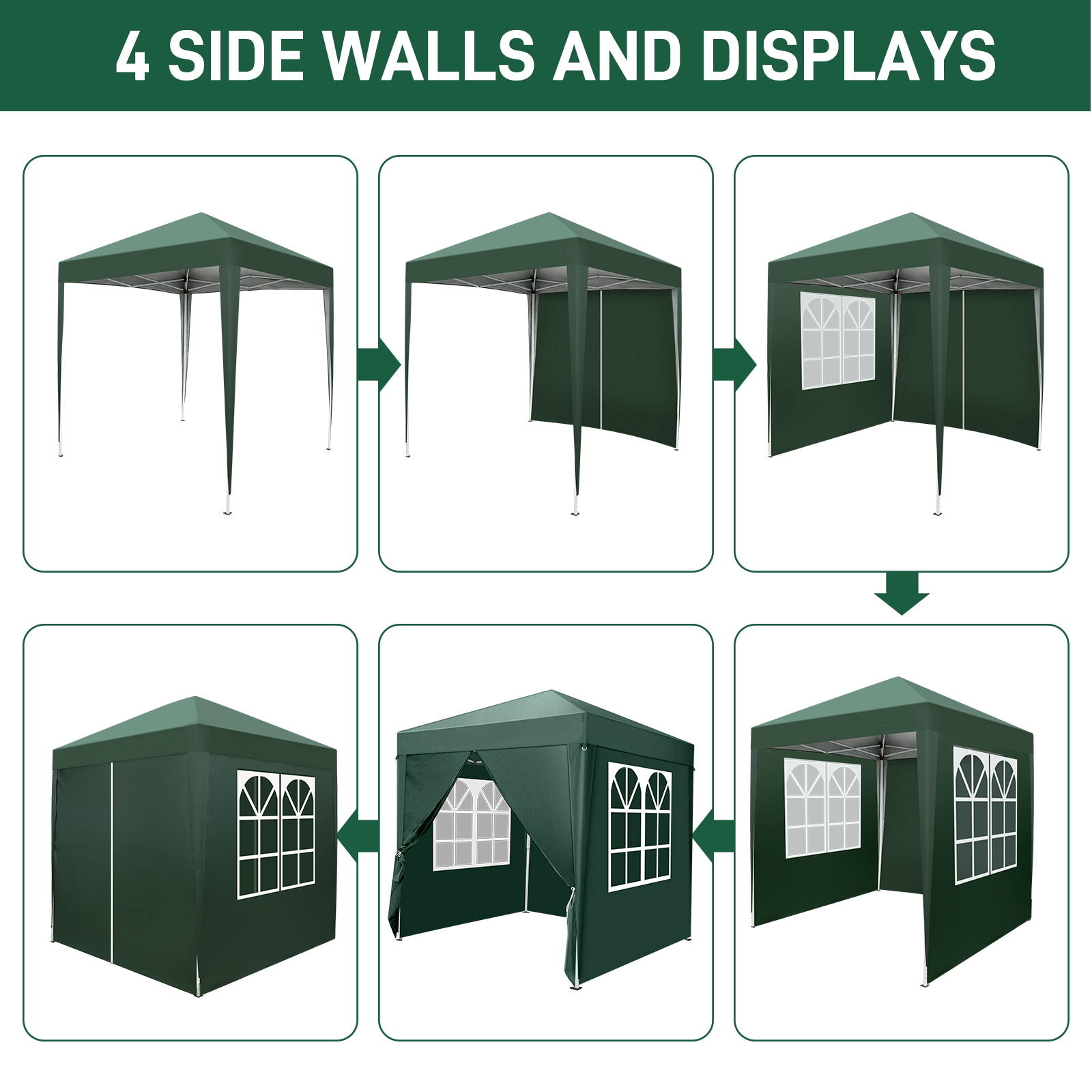 2X2m 3X3m 3x6m Pop-up Gazebo Marquee Canopy Outdoor Garden Party Wedding Tent UK - Picture 82 of 126