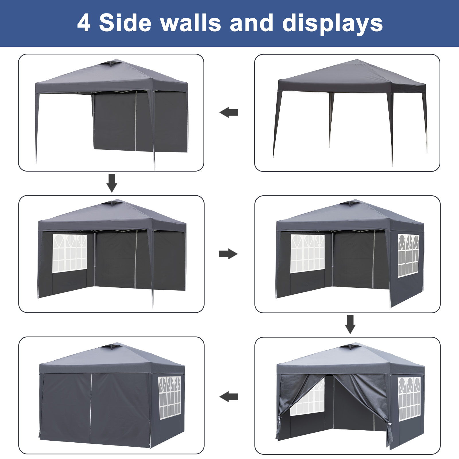 2X2m 3X3m 3x6m Pop-up Gazebo Marquee Canopy Outdoor Garden Party Wedding Tent UK - Picture 72 of 126