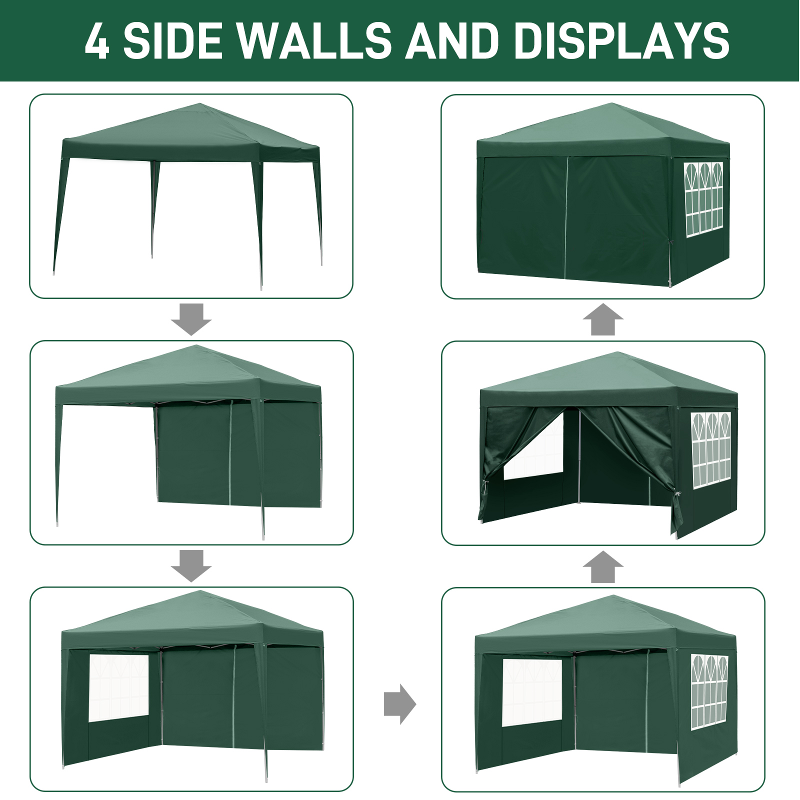 2X2m 3X3m 3x6m Pop-up Gazebo Marquee Canopy Outdoor Garden Party Wedding Tent UK - Picture 59 of 126