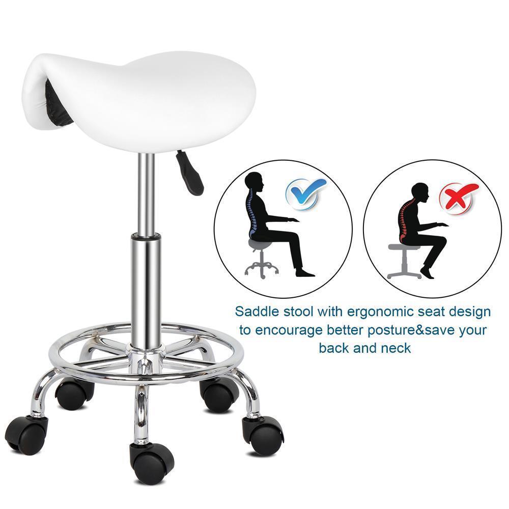 Rollhocker Arbeitshocker Drehhocker Hocker mit Lehne Praxishocker Mehrere Stile - Bild 36 von 46
