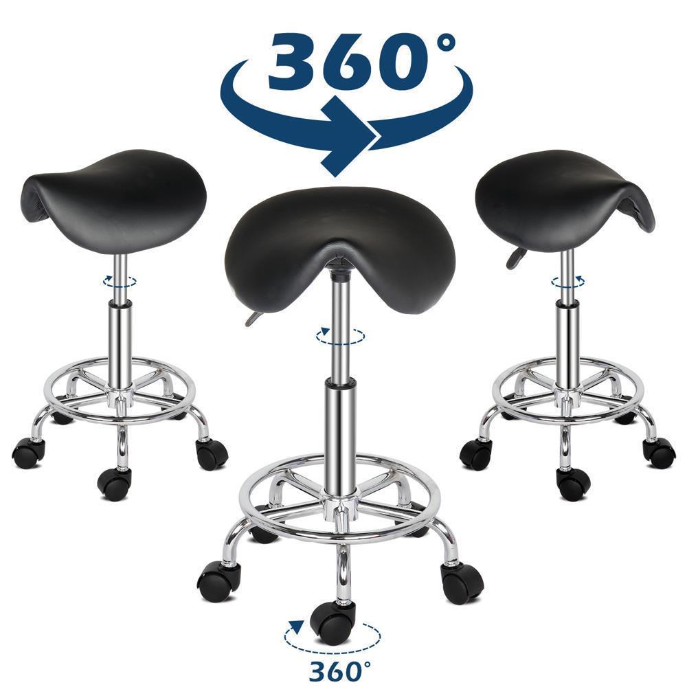 Rollhocker Arbeitshocker Drehhocker Hocker mit Lehne Praxishocker Mehrere Stile - Bild 32 von 46