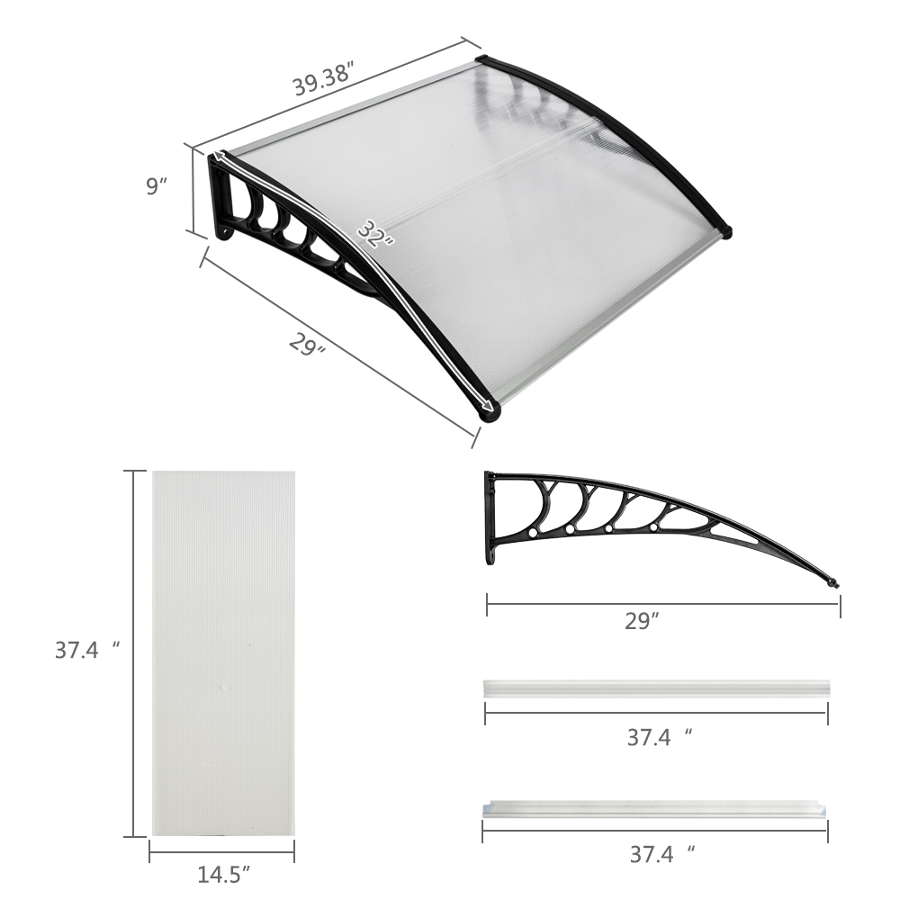 Durable Door Canopy Awning Front Back Patio Porch Shade Shelter Rain Cover UK
