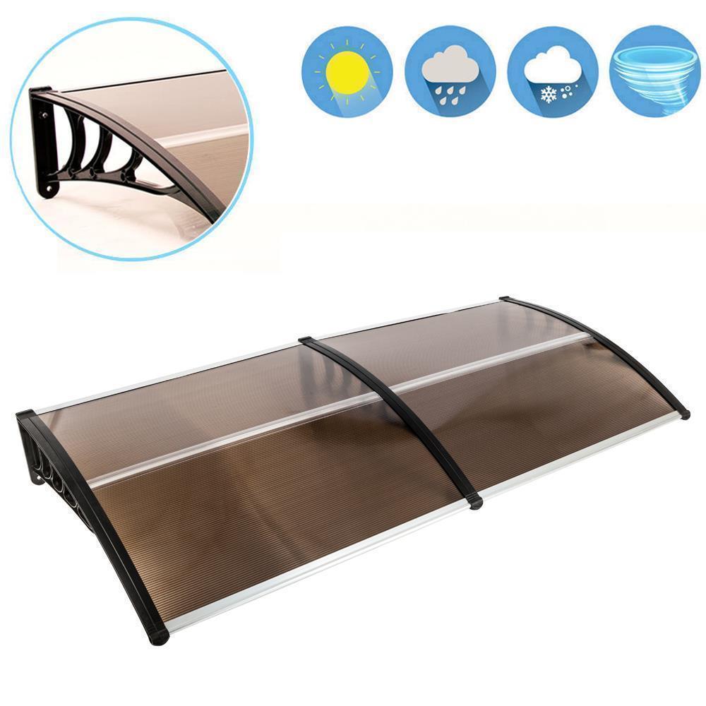 40x120"/80"/40"/32" Window Canopy Awning Polycarbonate Front Door Patio Decor - Picture 14 of 25