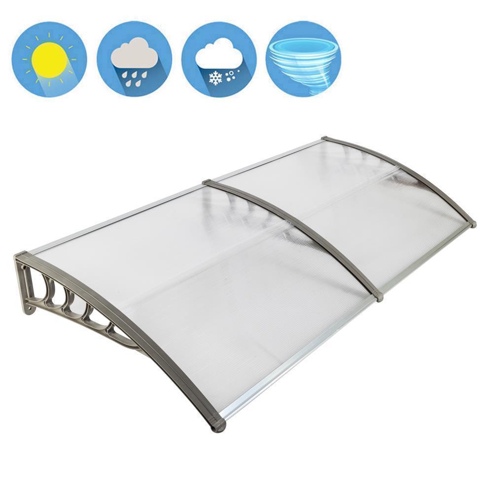 40x120"/80"/40"/32" Window Canopy Awning Polycarbonate Front Door Patio Decor - Picture 13 of 25