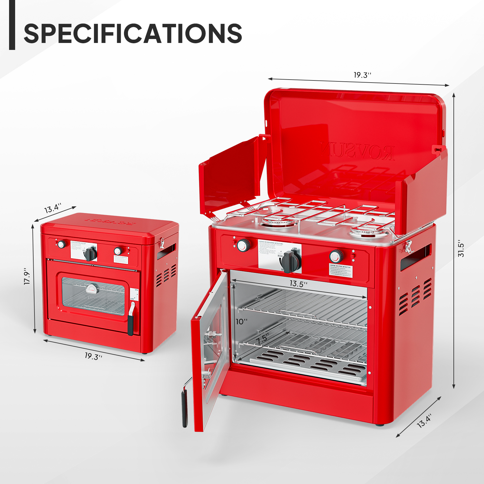 2-in-1 Portable 2 Burner Camping Stove & Propane Oven w/ Igniter & & Regulator - Picture 17 of 18