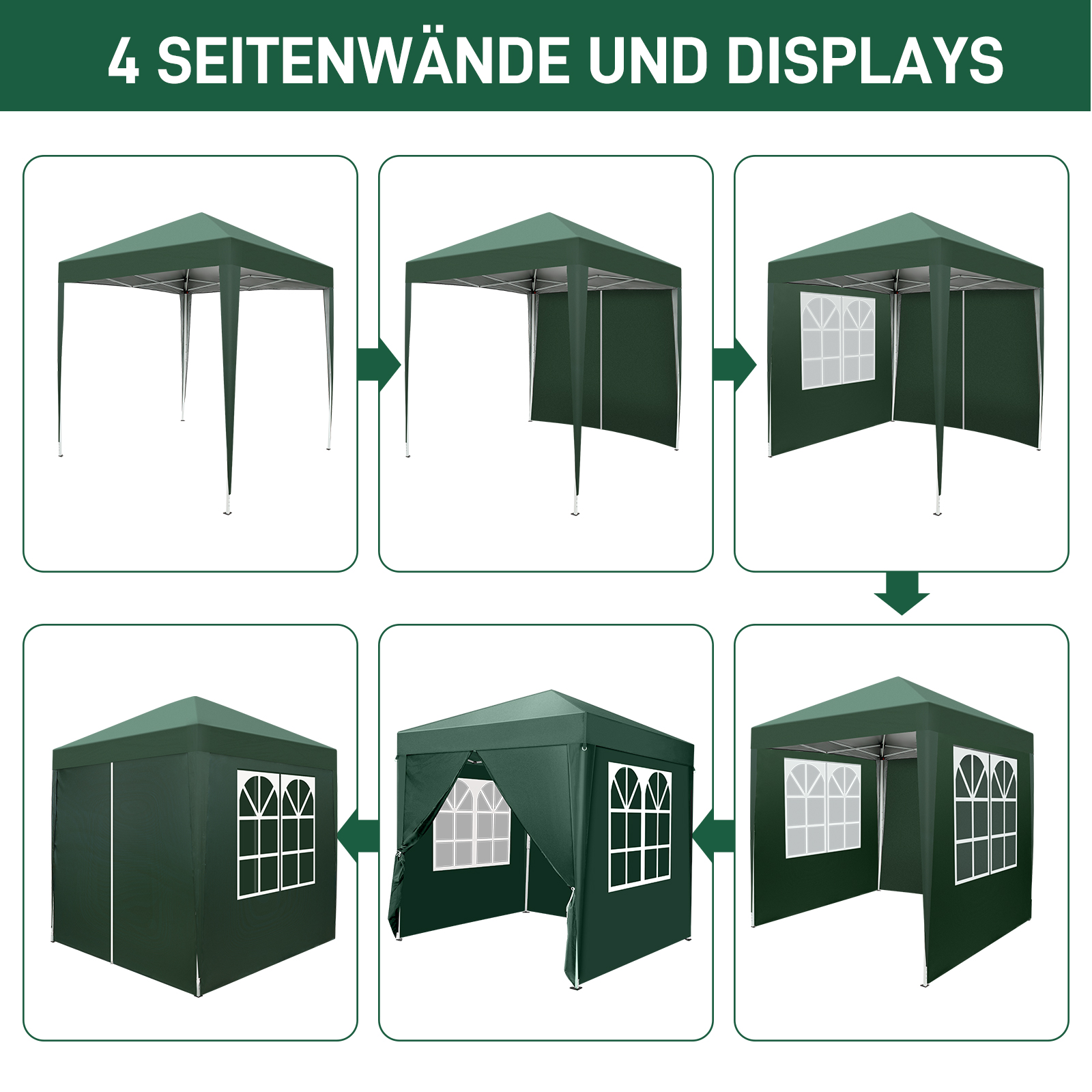 Pavillon Faltpavillon 2x2m3x3m3x4m3x6m3x9m Pop Up Partyzelt UV-Schutz 50 DE