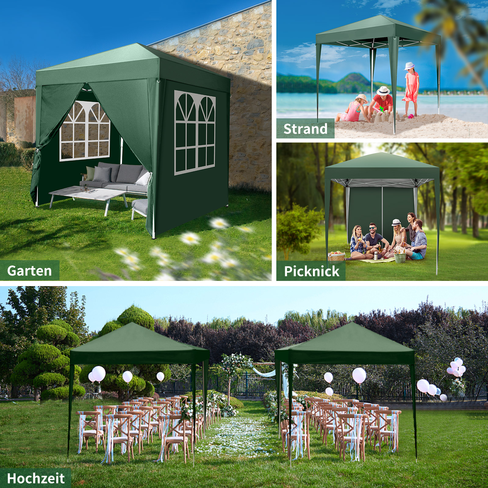 Pavillon Faltpavillon 2x2m3x3m3x4m3x6m3x9m Pop Up Partyzelt UV-Schutz 50 DE