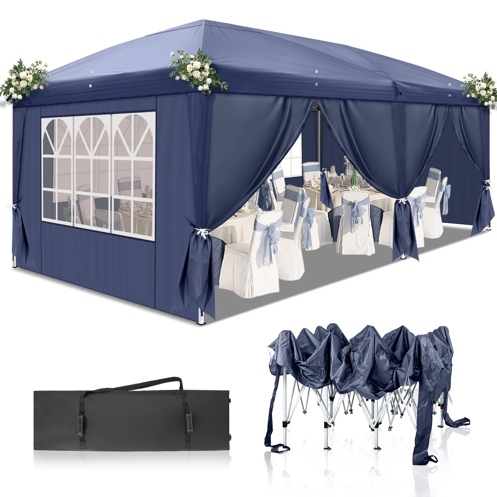 Pavillon Faltpavillon 2x2m3x3m3x4m3x6m3x9m Pop Up Partyzelt UV-Schutz 50 DE