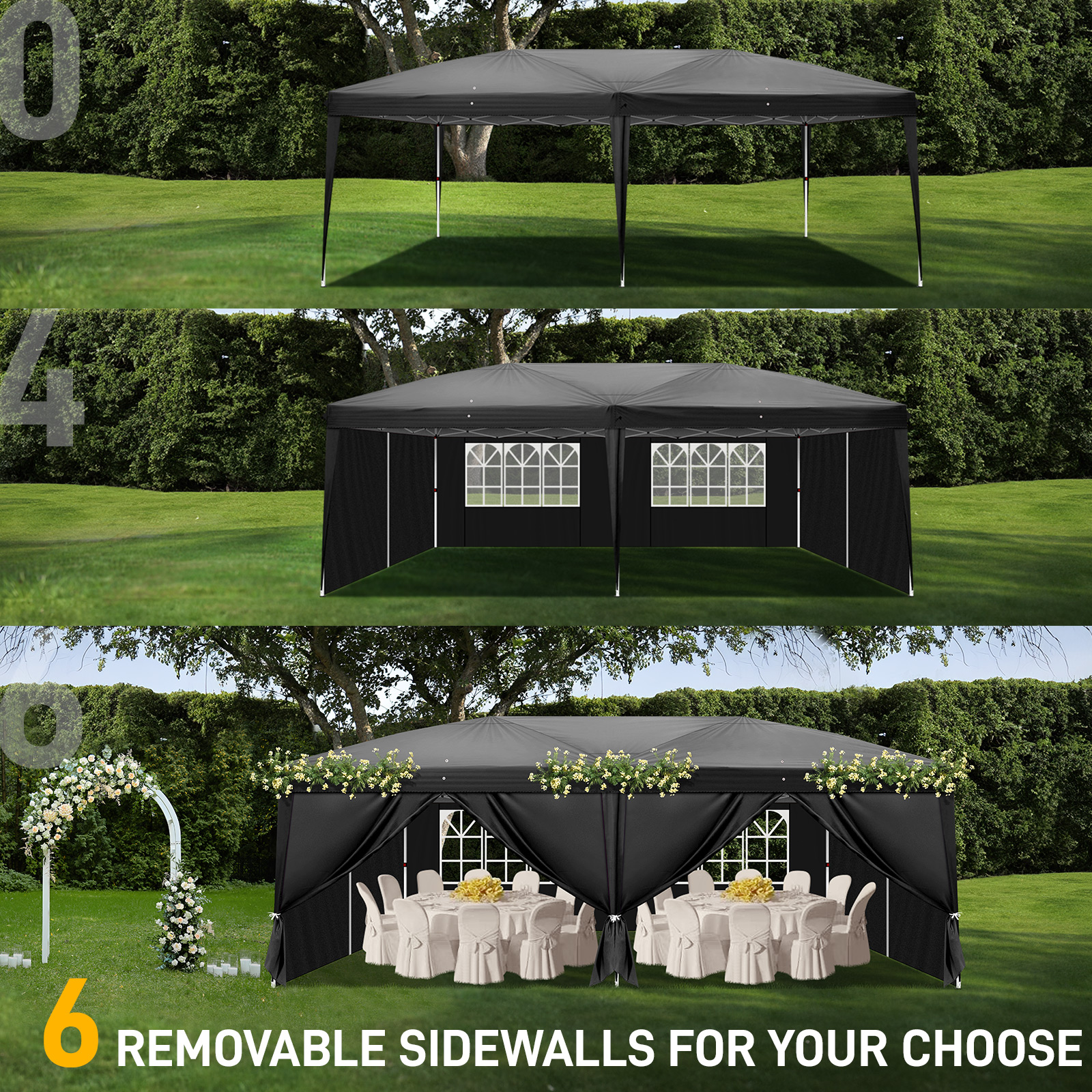 Pavillon Faltpavillon 2x2m3x3m3x4m3x6m3x9m Pop Up Partyzelt UV-Schutz 50 DE