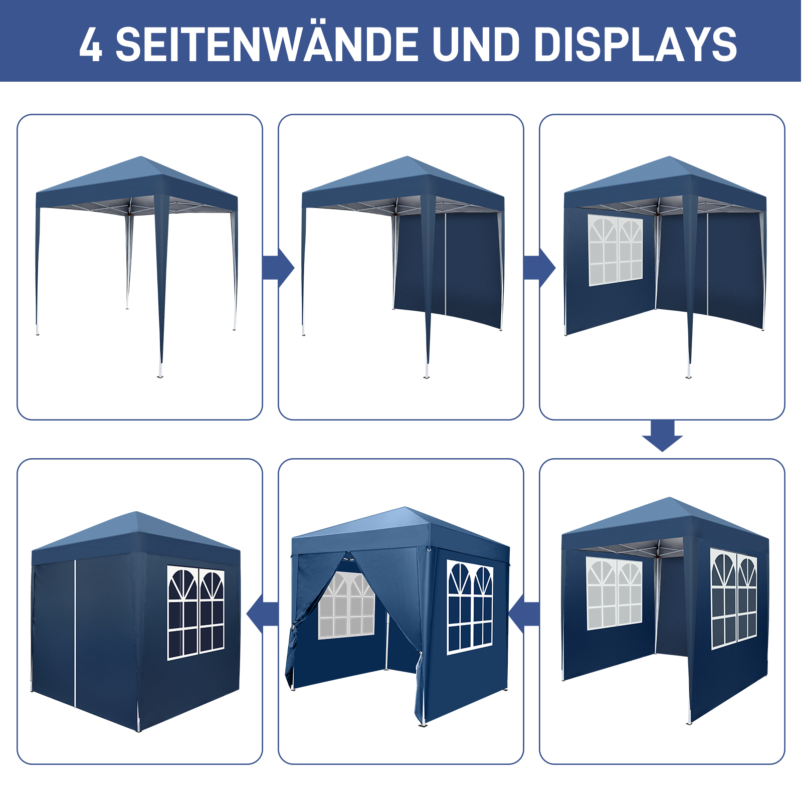 Pavillon 2x2M 3x3M 3x6M Faltpavillon Pop Up Partyzelt Gartenzelt UV Schutz