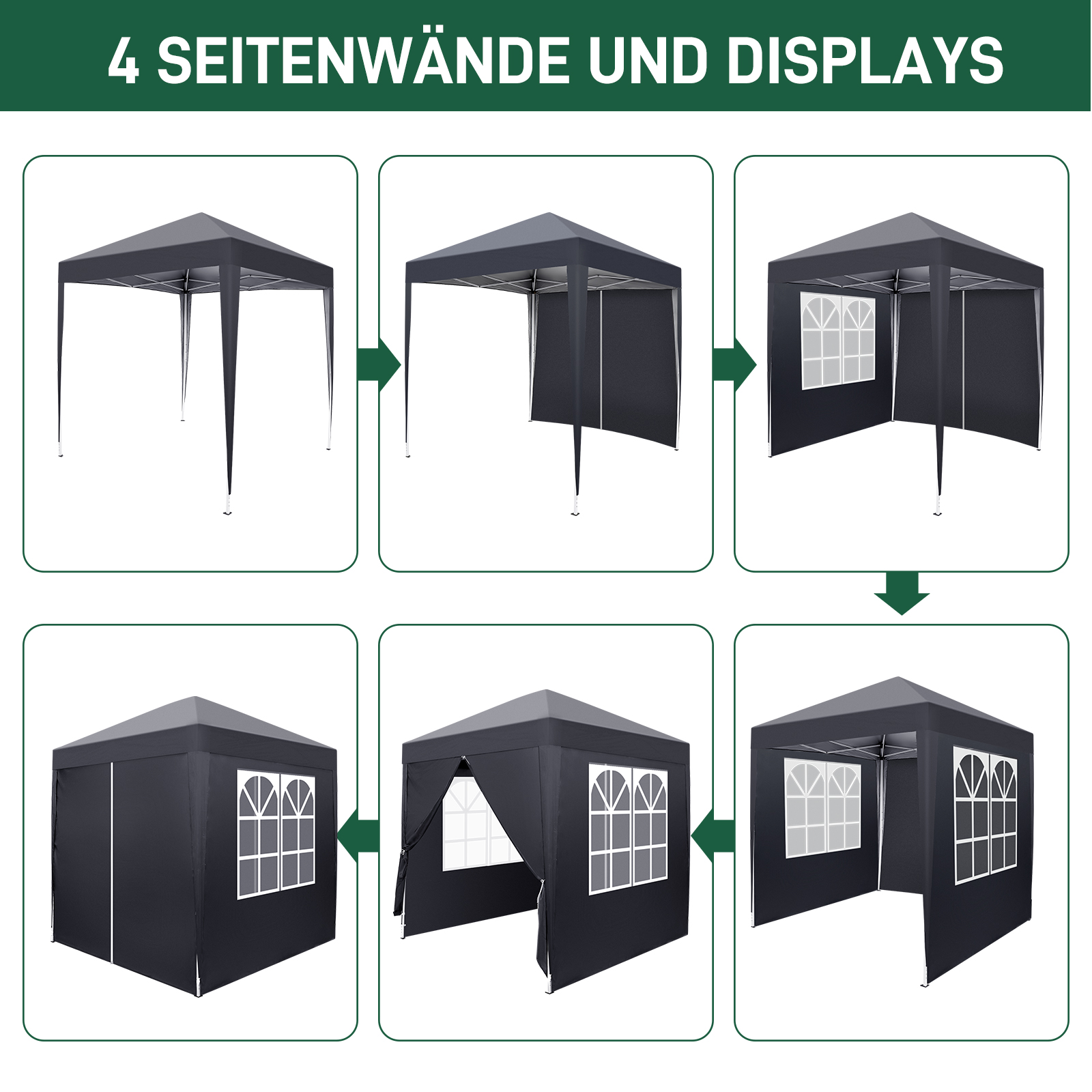 Pavillon 2x2M 3x3M 3x6M Faltpavillon Pop Up Partyzelt Gartenzelt UV Schutz