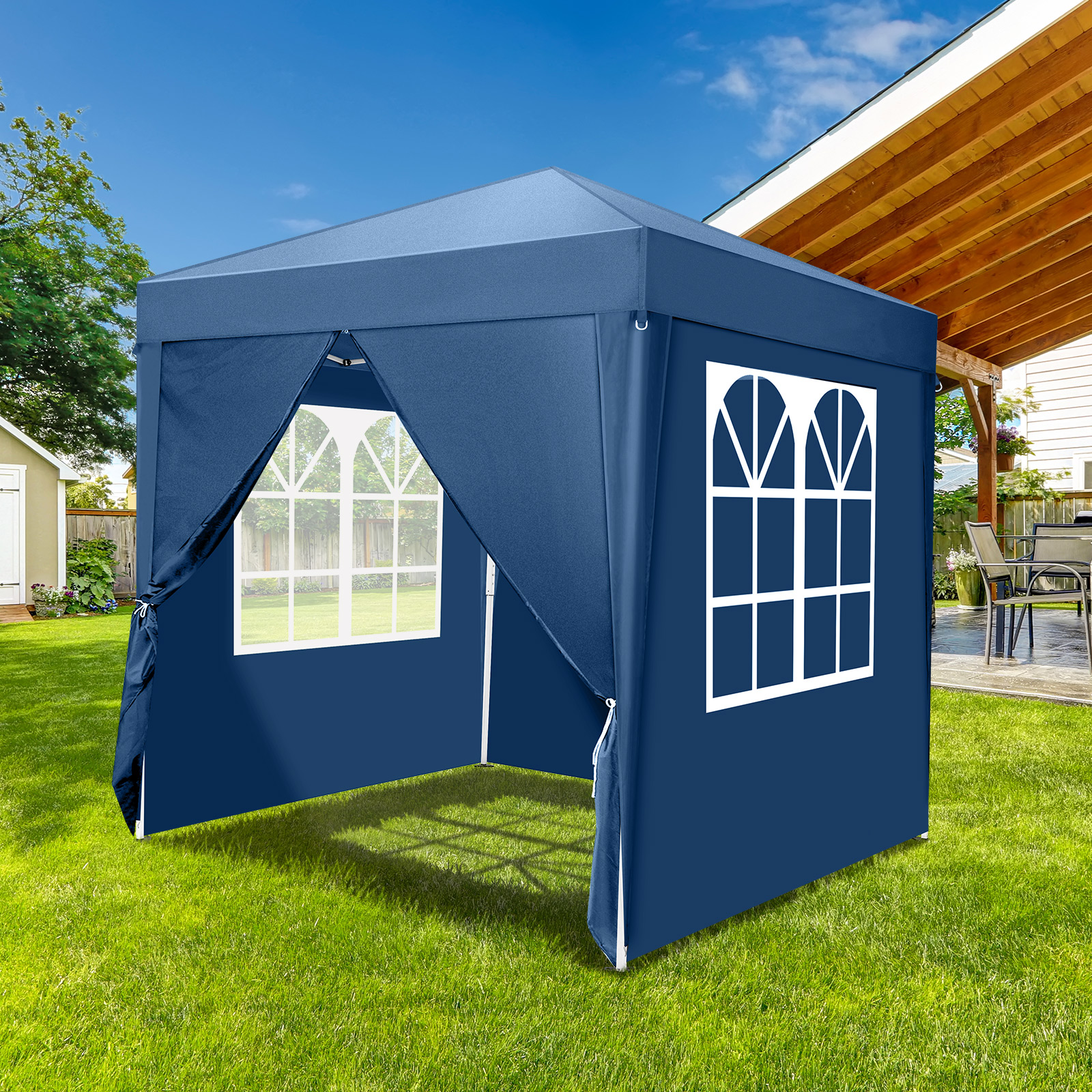 Faltpavillon Gartenpavillon 2x2M Gartenzelt UV-Schutz 50+ mit 4 Seitenteilen DE - Bild 14 von 17