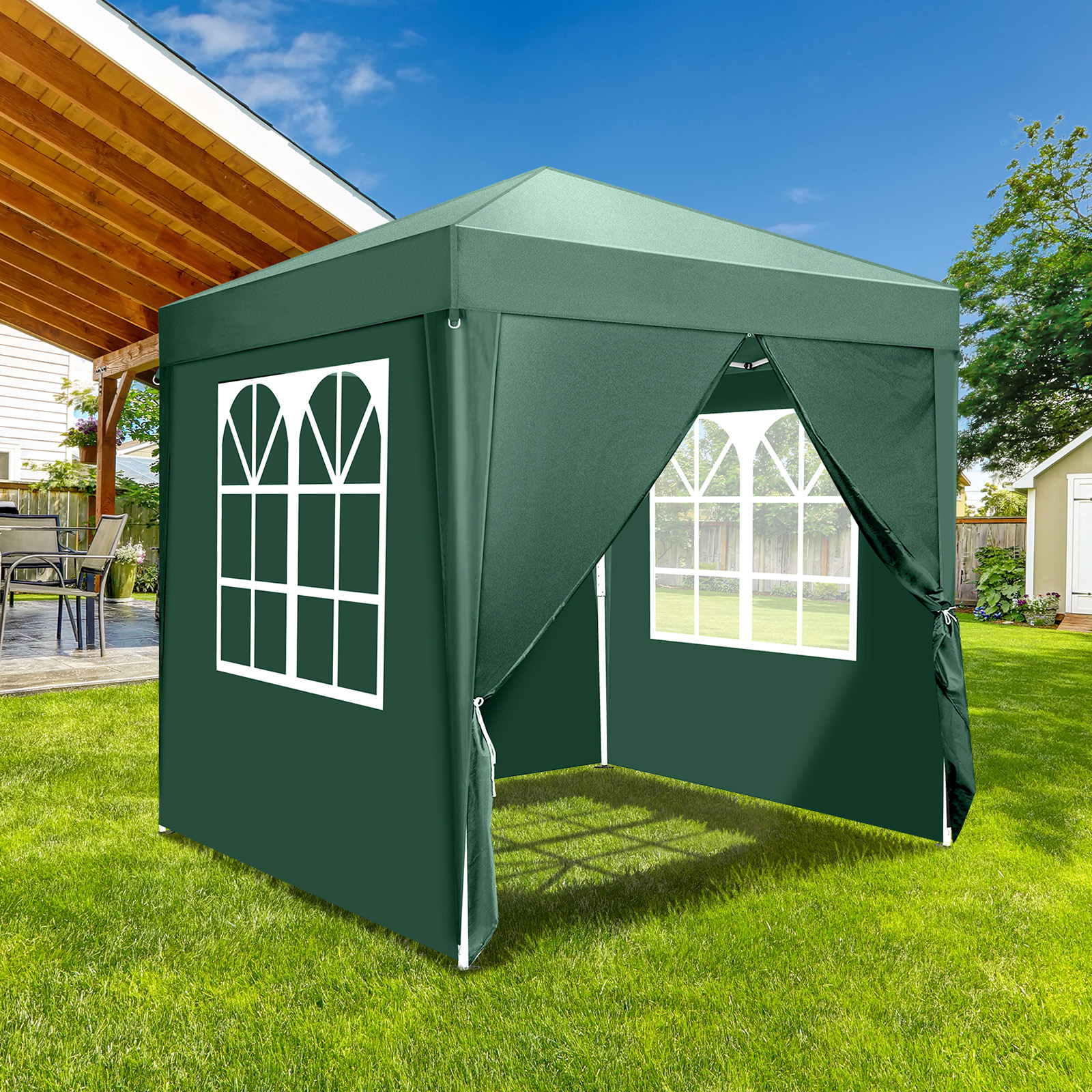 Faltpavillon Gartenpavillon 2x2M Gartenzelt UV-Schutz 50+ mit 4 Seitenteilen DE - Bild 15 von 17