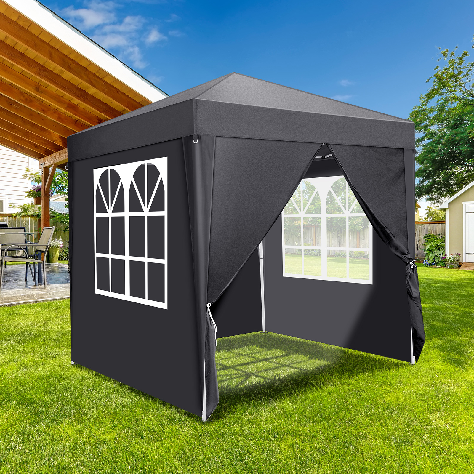 Faltpavillon Gartenpavillon 2x2M Gartenzelt UV-Schutz 50+ mit 4 Seitenteilen DE - Bild 16 von 17