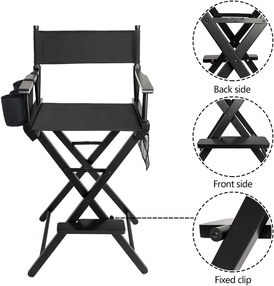 31″ Height Tall Director Chair Folding Artist Makeup,Portable Footrest,250 lbs