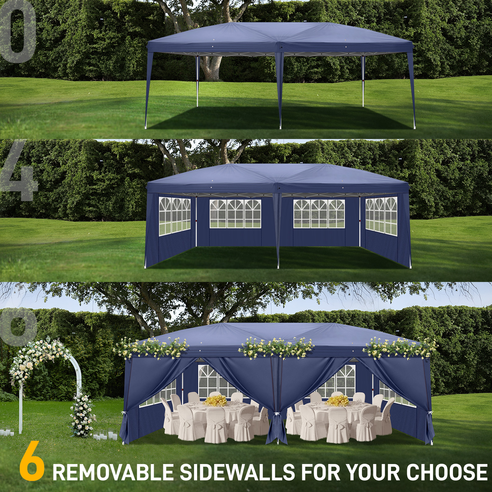 2X2m 3X3m 3x6m Pop-up Gazebo Marquee Canopy Outdoor Garden Party Wedding Tent UK - Picture 90 of 126