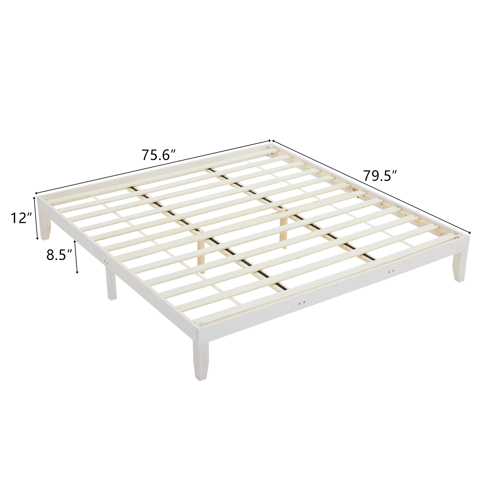 Twin Full Queen King Solid Wood Platform Bed Frame Strong Wood Slat Support - Picture 24 of 32