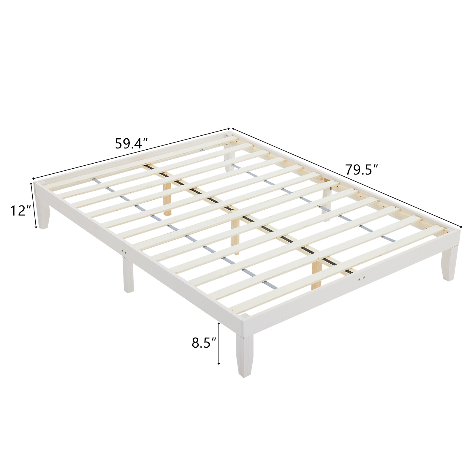 Twin Full Queen King Solid Wood Platform Bed Frame Strong Wood Slat Support - Picture 30 of 32