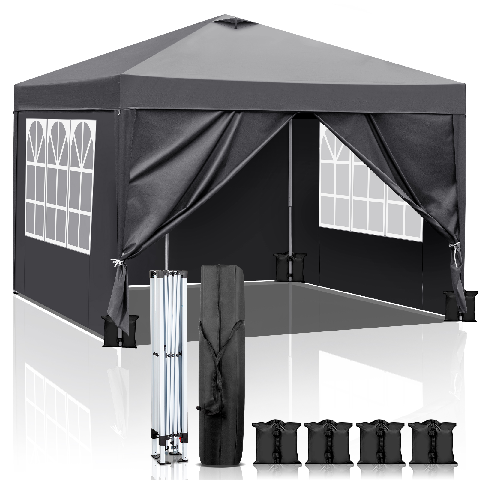 NEW 3x3m Heavy Duty Waterproof Pop Up Gazebo Garden Party Canopy Tent 10X10FT UK