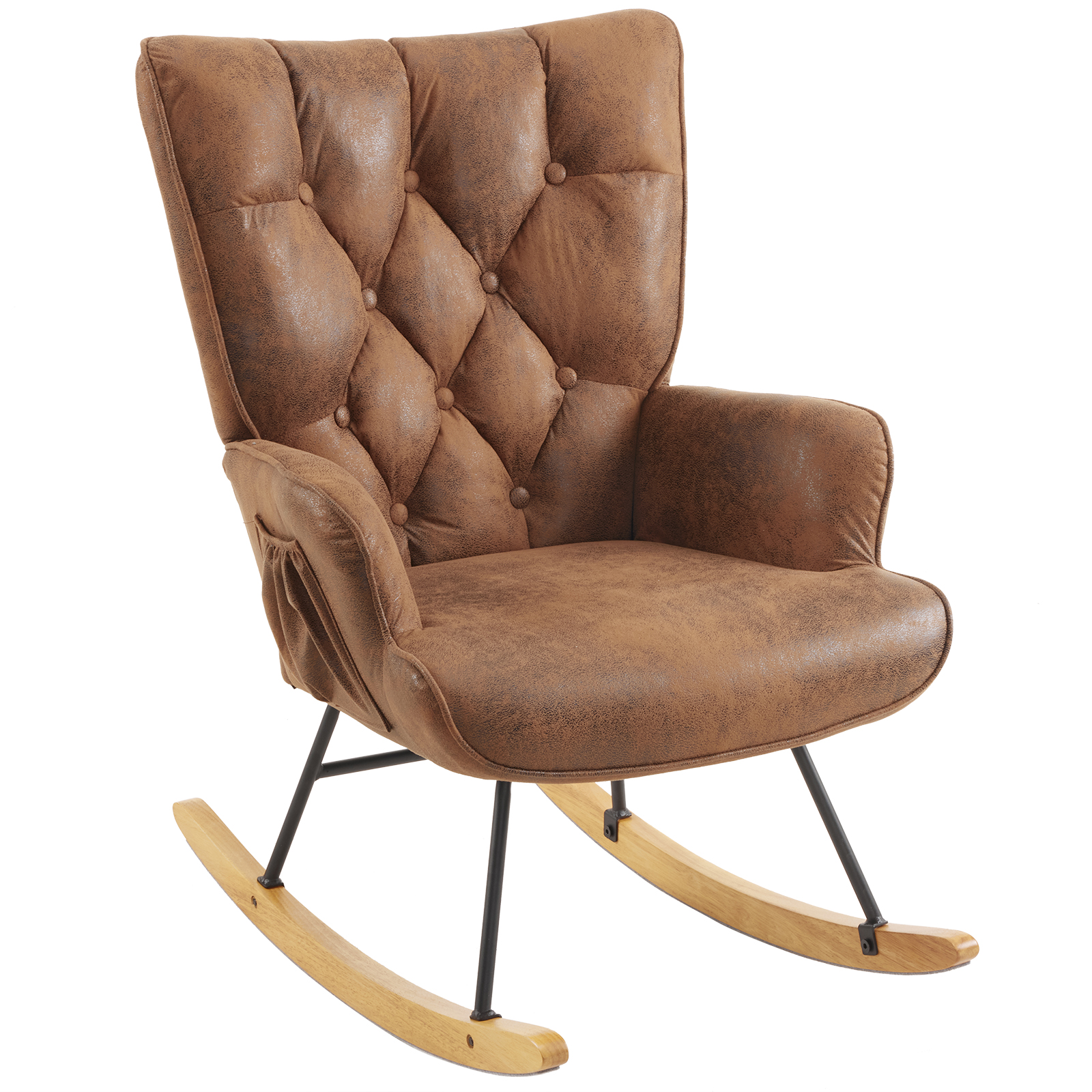 Upholstered Rocking Accent Chair Upholstered Glider Chair with High Backrest - Picture 32 of 32